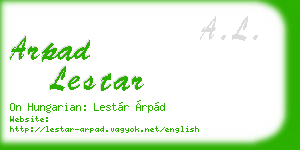 arpad lestar business card